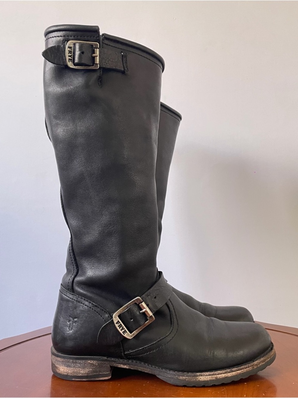 Frye Veronica Tall Engineer Buckle Harness Moto Riding Boot